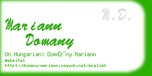 mariann domany business card